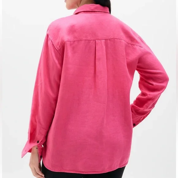 Athleta Retreat Linen Linen Button Down top. XL - Picture 5 of 14